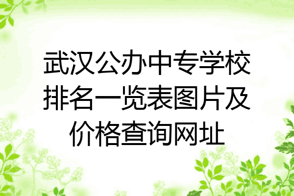 武汉公办中专学校排名一览表图片及价格查询网址