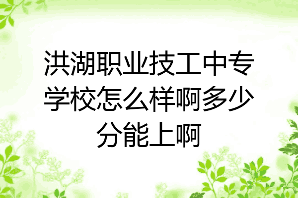 洪湖职业技工中专学校怎么样啊多少分能上啊