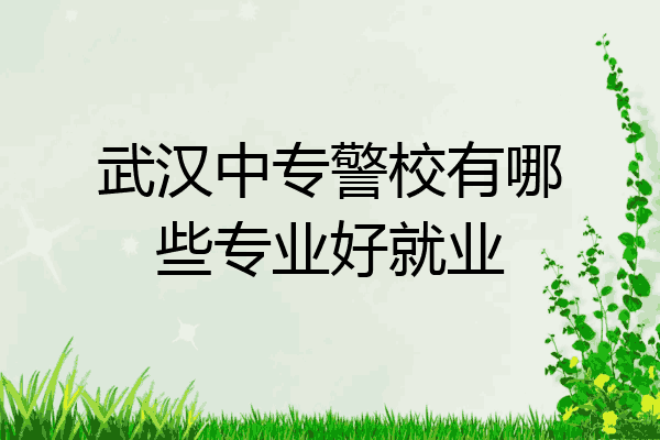 武汉中专警校有哪些专业好就业