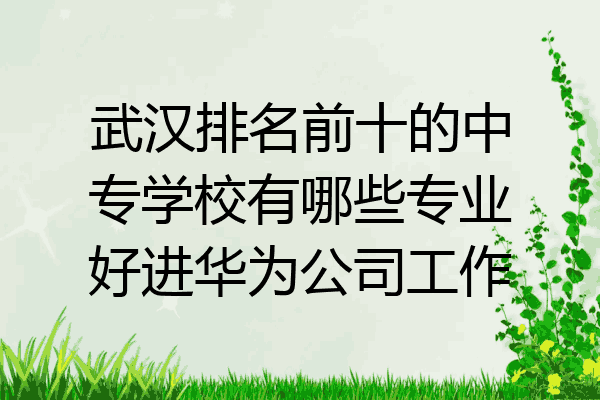 武汉排名前十的中专学校有哪些专业好进华为公司工作