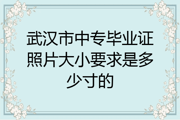 武汉市中专毕业证照片大小要求是多少寸的