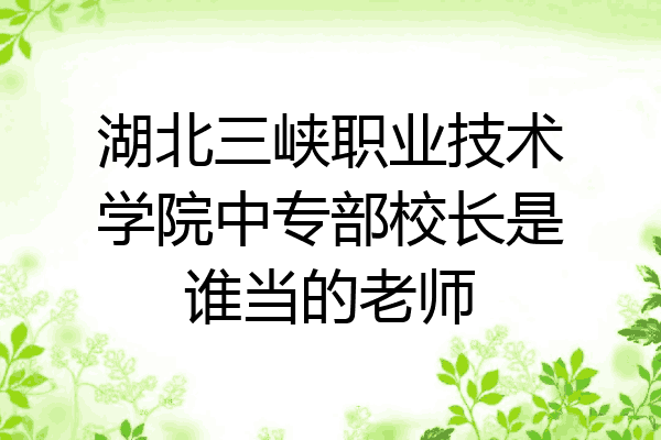 湖北三峡职业技术学院中专部校长是谁当的老师