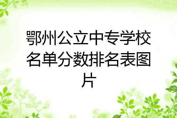 鄂州公立中专学校名单分数排名表图片