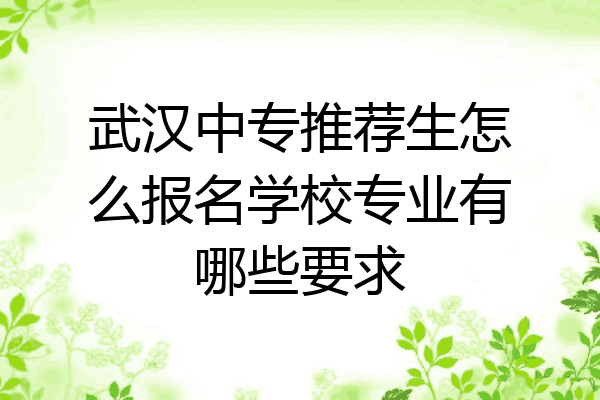 武汉中专推荐生怎么报名学校专业有哪些要求