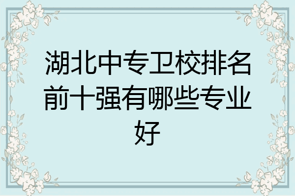 湖北中专卫校排名前十强有哪些专业好