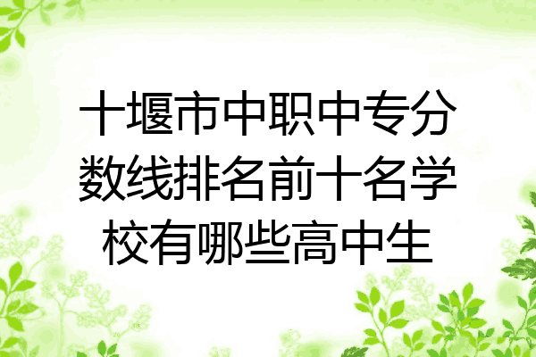 十堰市中职中专分数线排名前十名学校有哪些高中生
