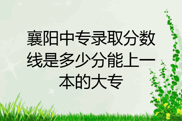 襄阳中专录取分数线是多少分能上一本的大专