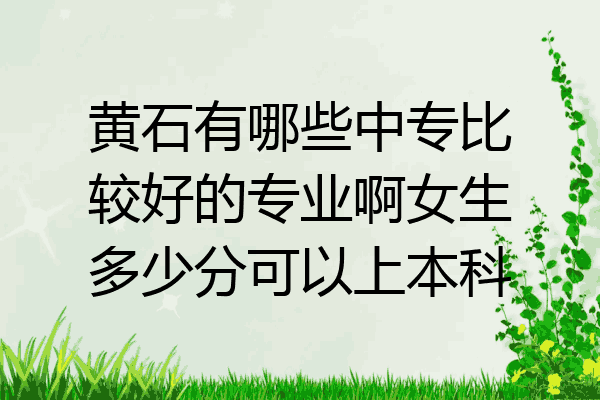 黄石有哪些中专比较好的专业啊女生多少分可以上本科