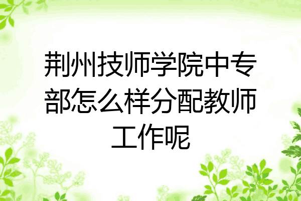 荆州技师学院中专部怎么样分配教师工作呢