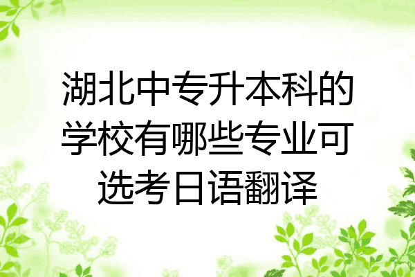 湖北中专升本科的学校有哪些专业可选考日语翻译