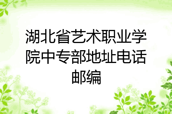 湖北省艺术职业学院中专部地址电话邮编
