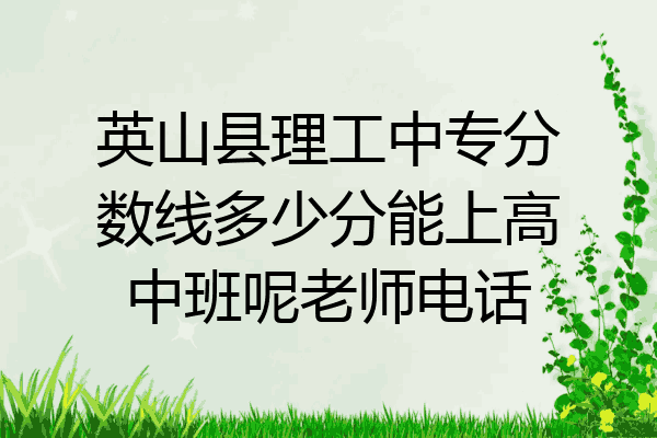 英山县理工中专分数线多少分能上高中班呢老师电话