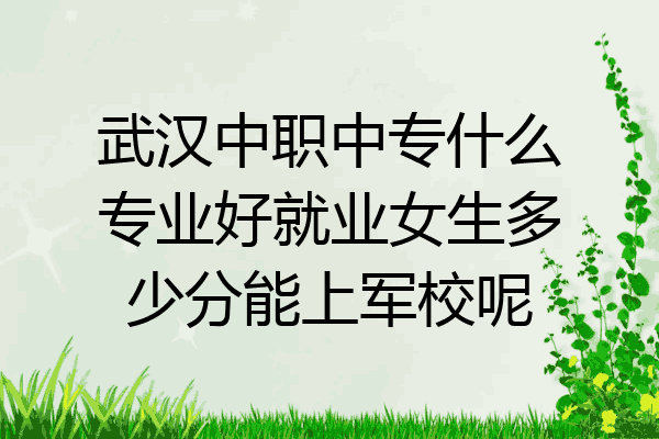 武汉中职中专什么专业好就业女生多少分能上军校呢