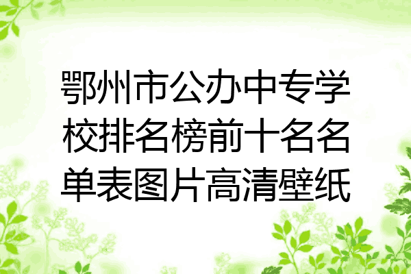 鄂州市公办中专学校排名榜前十名名单表图片高清壁纸