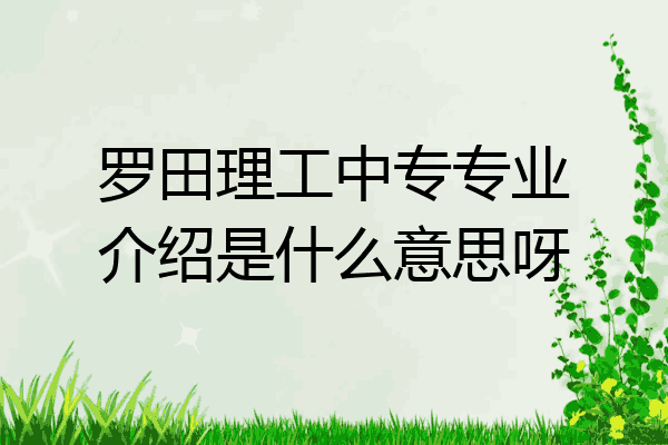 罗田理工中专专业介绍是什么意思呀