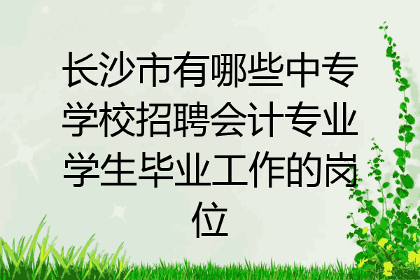 长沙市有哪些中专学校招聘会计专业学生毕业工作的岗位
