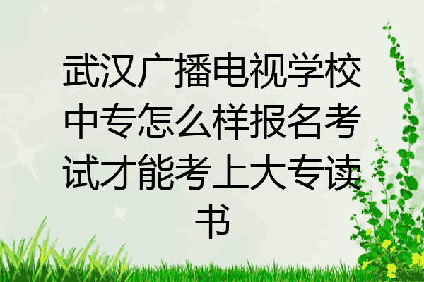 武汉广播电视学校中专怎么样报名考试才能考上大专读书