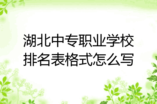 湖北中专职业学校排名表格式怎么写