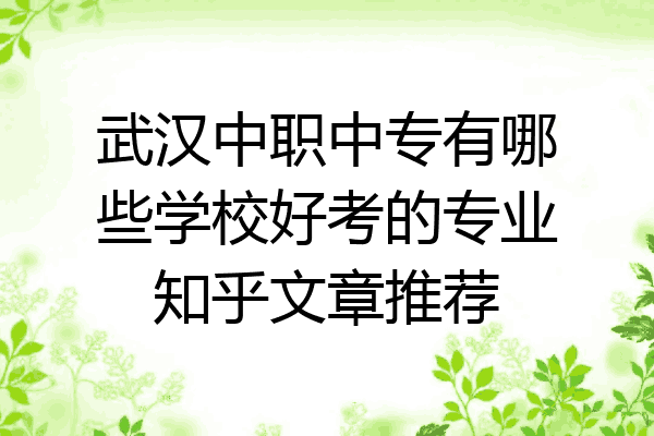 武汉中职中专有哪些学校好考的专业知乎文章推荐