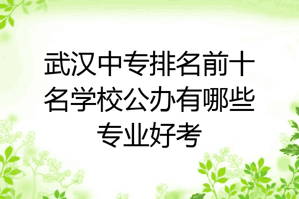 武汉中专排名前十名学校公办有哪些专业好考