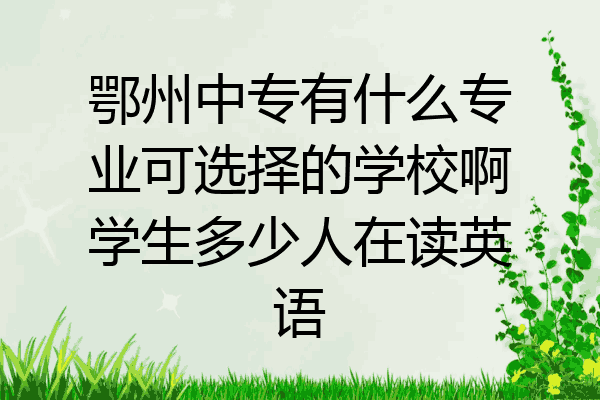 鄂州中专有什么专业可选择的学校啊学生多少人在读英语