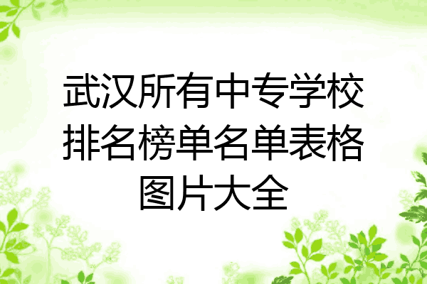 武汉所有中专学校排名榜单名单表格图片大全