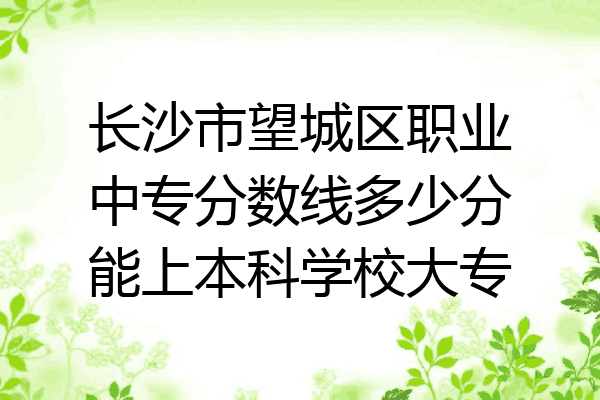 长沙市望城区职业中专分数线多少分能上本科学校大专