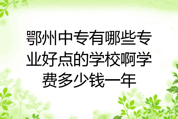 鄂州中专有哪些专业好点的学校啊学费多少钱一年