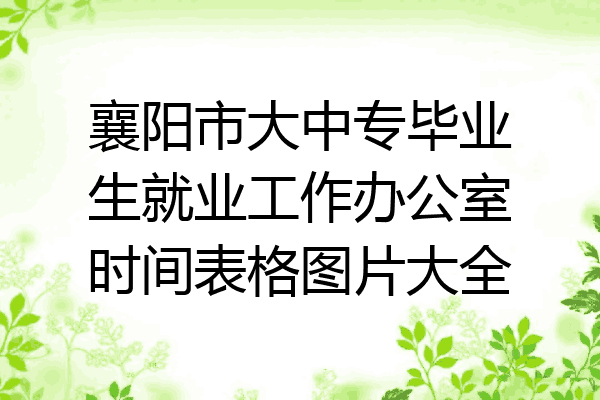 襄阳市大中专毕业生就业工作办公室时间表格图片大全
