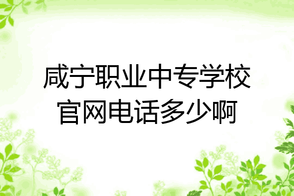 咸宁职业中专学校官网电话多少啊