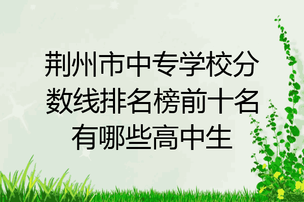 荆州市中专学校分数线排名榜前十名有哪些高中生