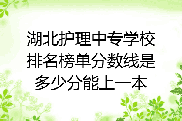 湖北护理中专学校排名榜单分数线是多少分能上一本