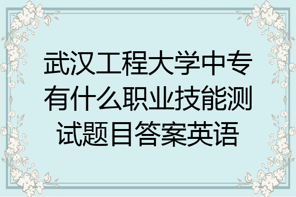 武汉工程大学中专有什么职业技能测试题目答案英语