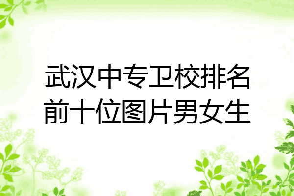 武汉中专卫校排名前十位图片男女生