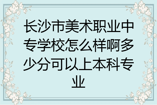 长沙市美术职业中专学校怎么样啊多少分可以上本科专业