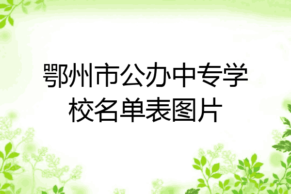 鄂州市公办中专学校名单表图片