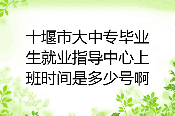 十堰市大中专毕业生就业指导中心上班时间是多少号啊