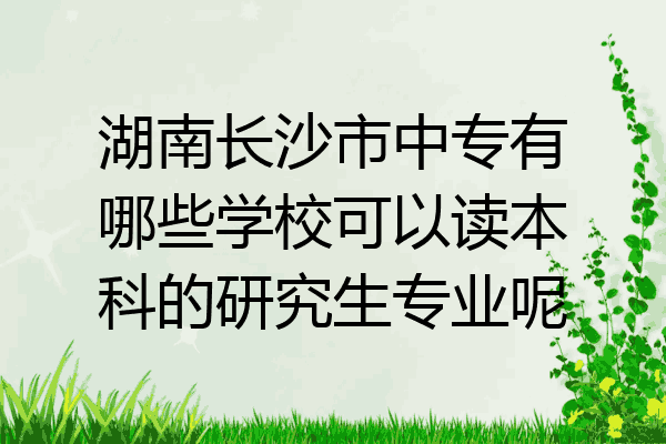 湖南长沙市中专有哪些学校可以读本科的研究生专业呢