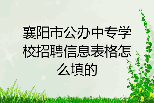 襄阳市公办中专学校招聘信息表格怎么填的