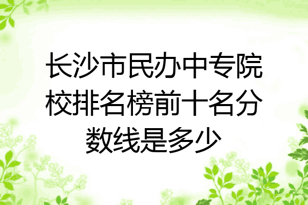 长沙市民办中专院校排名榜前十名分数线是多少