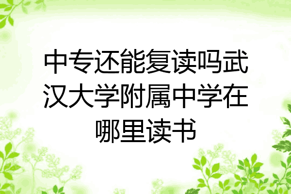 中专还能复读吗武汉大学附属中学在哪里读书