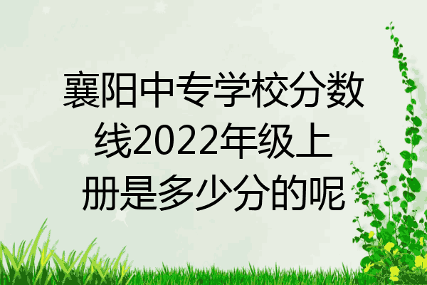 襄阳中专学校分数线2022年级上册是多少分的呢