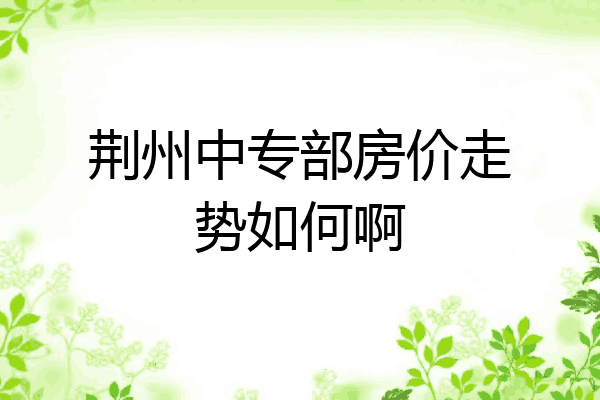 荆州中专部房价走势如何啊