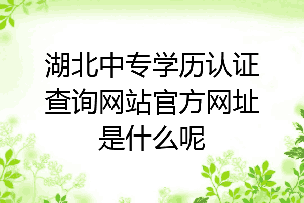 湖北中专学历认证查询网站官方网址是什么呢
