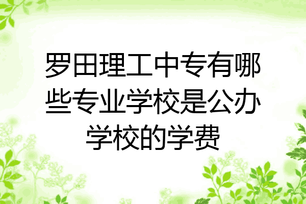 罗田理工中专有哪些专业学校是公办学校的学费