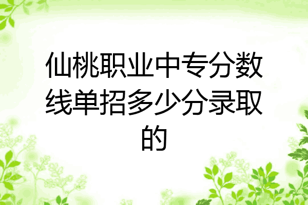 仙桃职业中专分数线单招多少分录取的