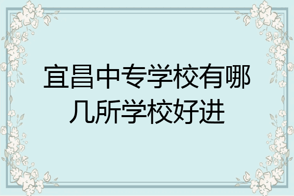 宜昌中专学校有哪几所学校好进