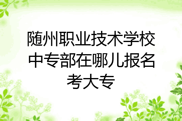 随州职业技术学校中专部在哪儿报名考大专