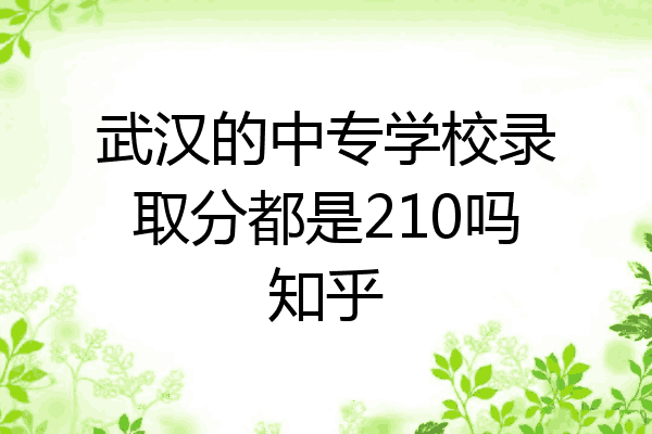 武汉的中专学校录取分都是210吗知乎
