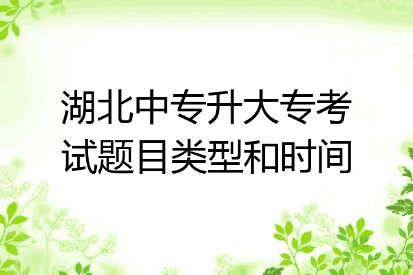 湖北中专升大专考试题目类型和时间